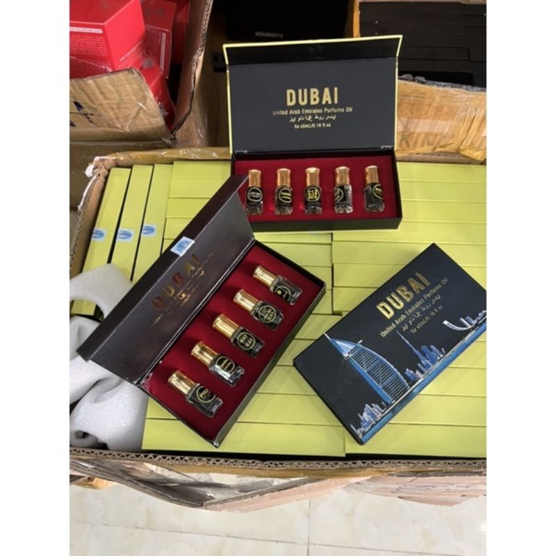 (giá sỉ) Sét Nước Hoa Dubai, Tinh Dầu Thơm Dubai 5 Chai.