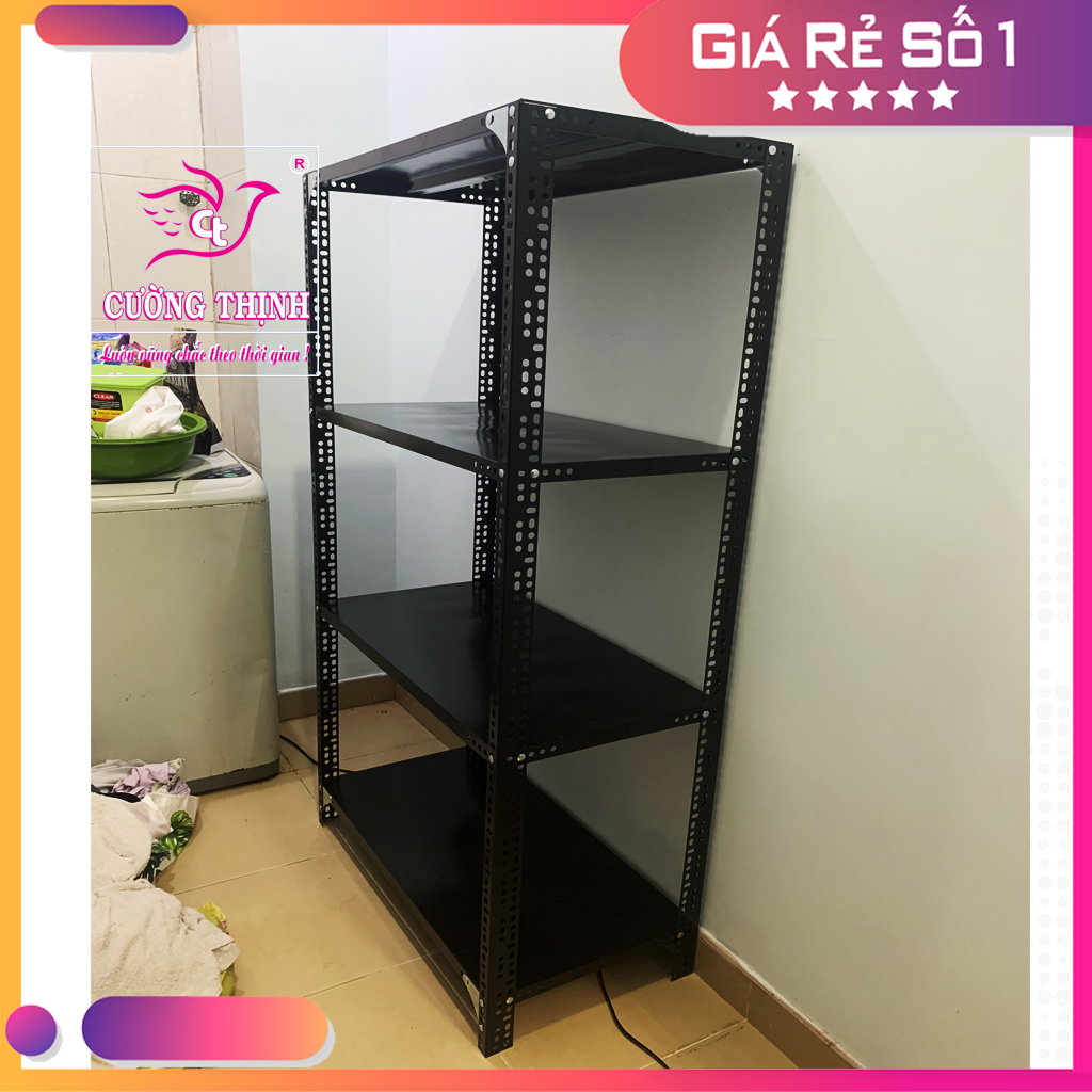 Kệ sắt V lỗ 4 Tầng, Cao 150cm x Dài 80cm x Rộng 30cm, Kệ sắt đa năng đựng đồ