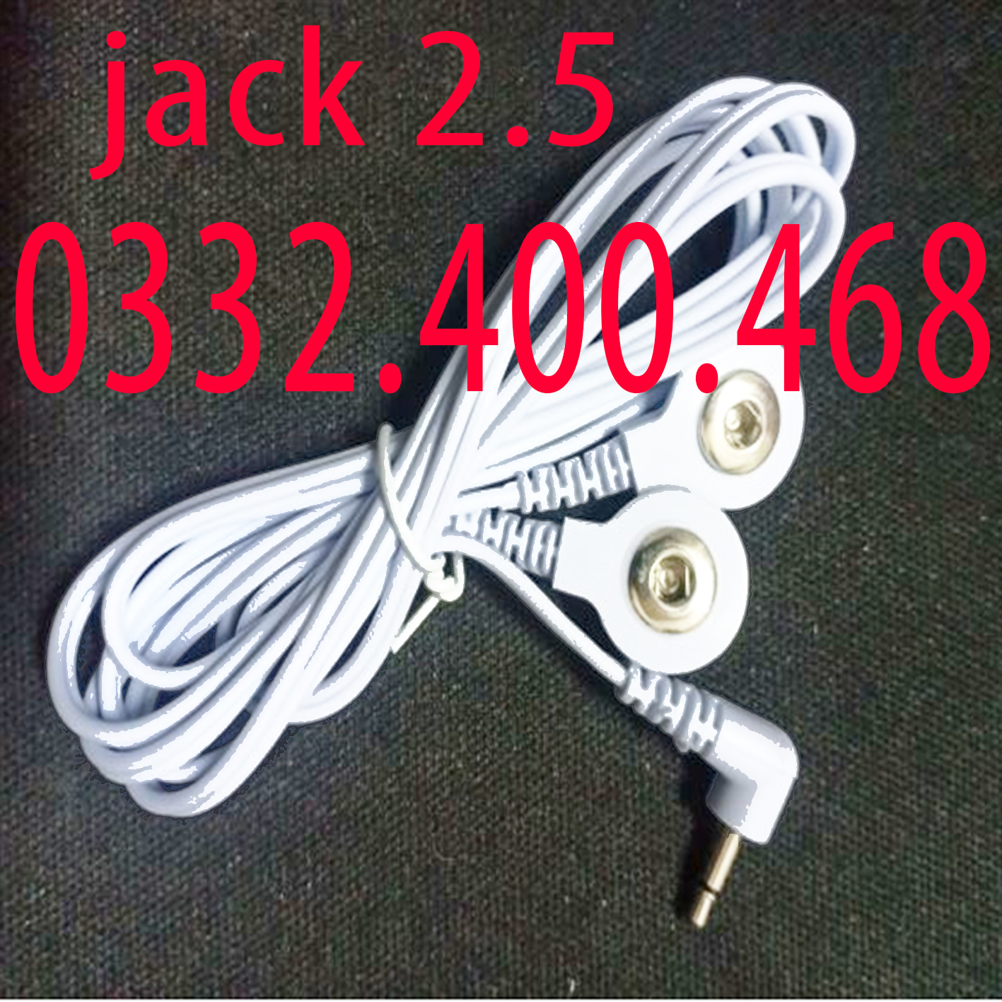 Dây massage điện xung jack 2.5 đầu bấm 1 chia 2