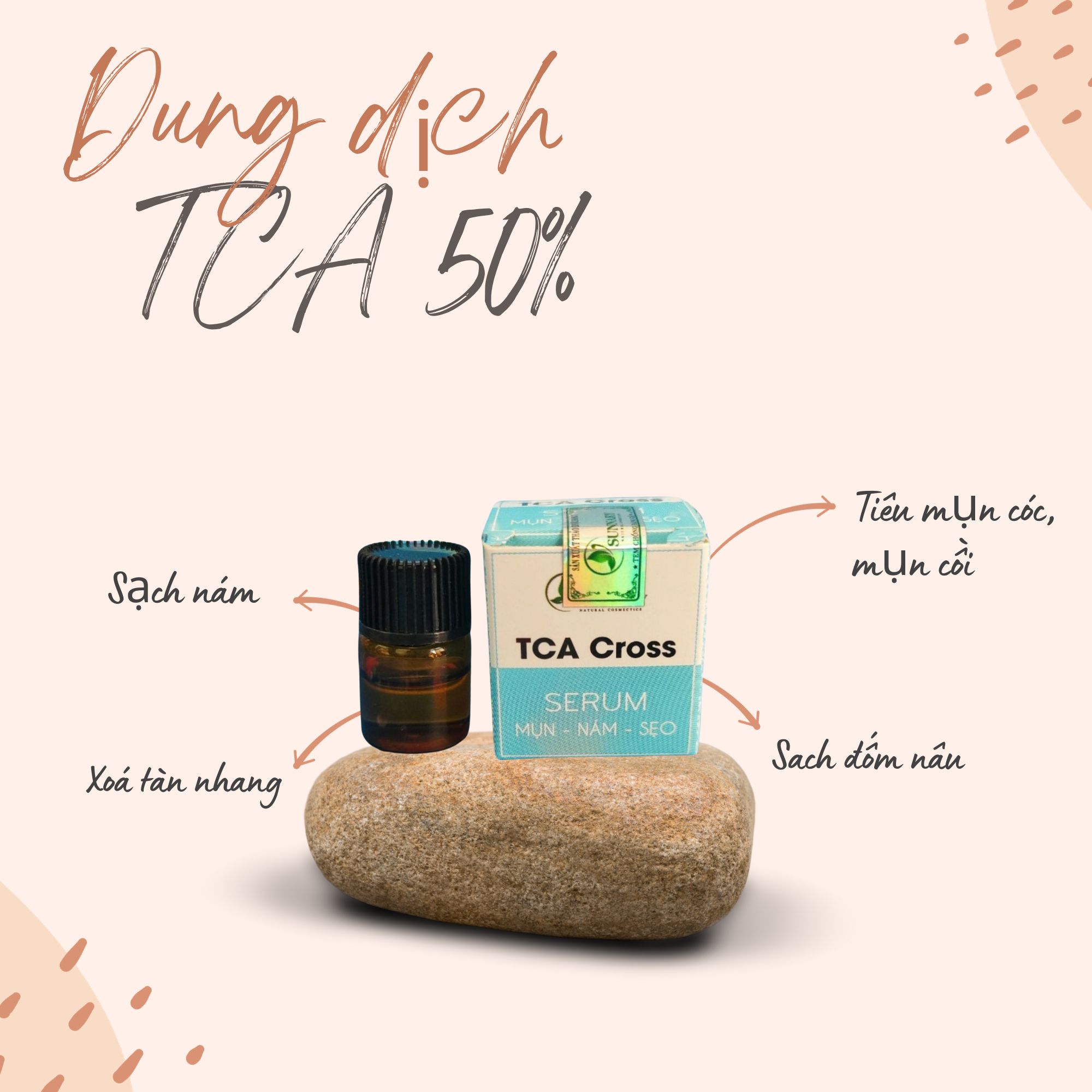 TCA - chấm tàn nhang, chấm nốt ruồi, chấm được cả đốm nâu.