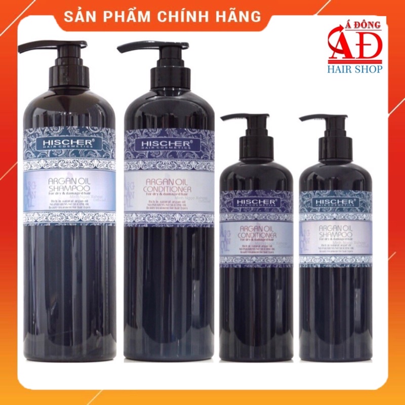 Bộ Dầu Gội xả Hischer Argan Oil Collagen siêu mượt cho tóc khô hư tổn