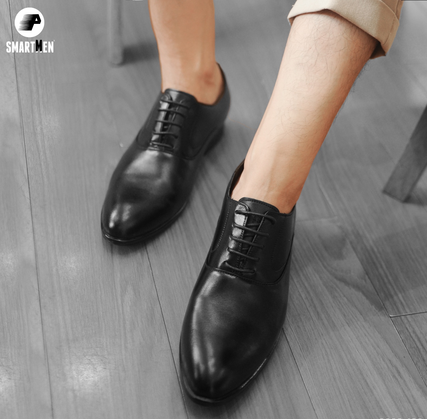 Giày Công sở Tăng chiều cao SMARTMEN GC-08 Đen