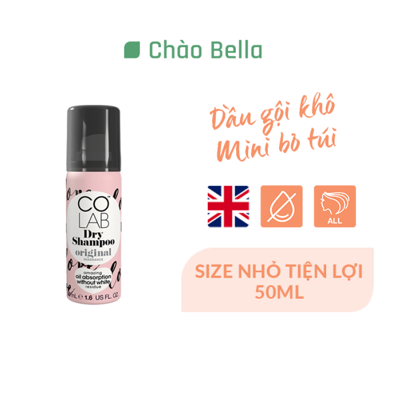 Dầu Gội Khô Colab Hương Nguyên Bản Colab Dry Shampoo 50ml - Mùi hương Original & Unicorn - chaobella