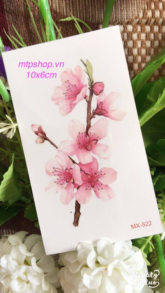 [HCM]Combo 6 tấm hình xăm dán tattoo hoa màu10x6cm  (Mua 2 combo tặng 2 tấm đồng size)