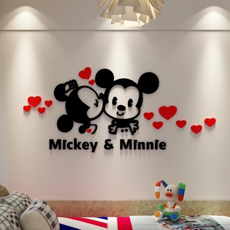 Tranh dán tường mica 3D - Mickey