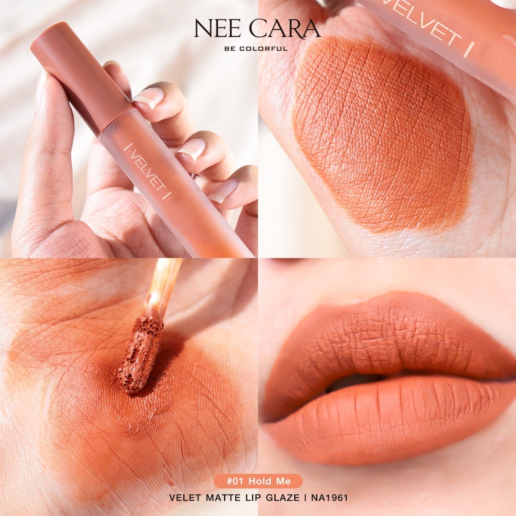 Son kem lì Nee Cara mướt mịn, lâu trôi, hạn chế khô môi - Nee Cara Velvet Matte Lip Glaze NA1961