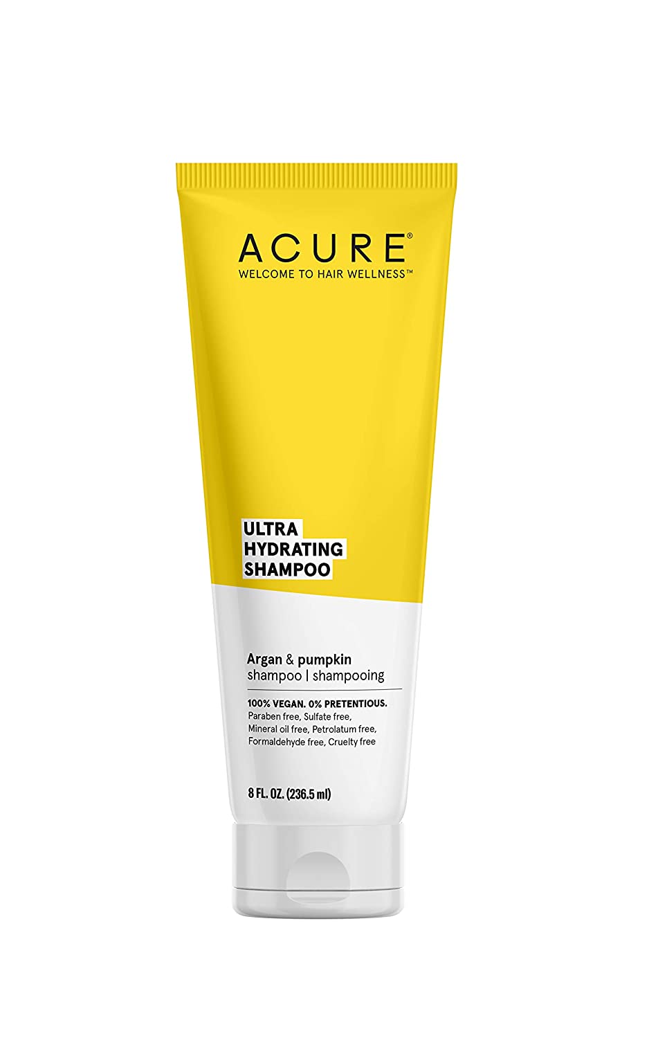DẦU GỘI SIÊU DƯỠNG ẨM & PHỤC HỒI - 100% THỰC VẬT VEGAN Acure Shampoo, Ultra Hydrating Moisture & Omega Fatty Acids, Yellow Argan Oil & Pumpkin, 236.5ml (8oz)