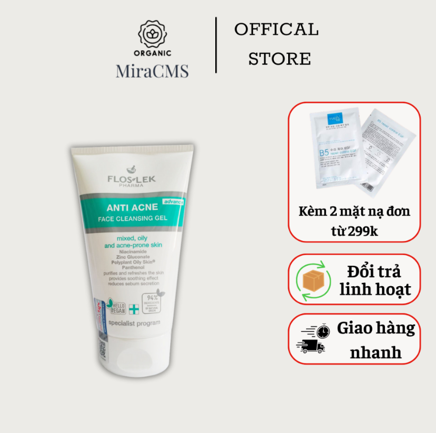 Sữa rửa mặt cho da dầu mụn anti acne 125ml