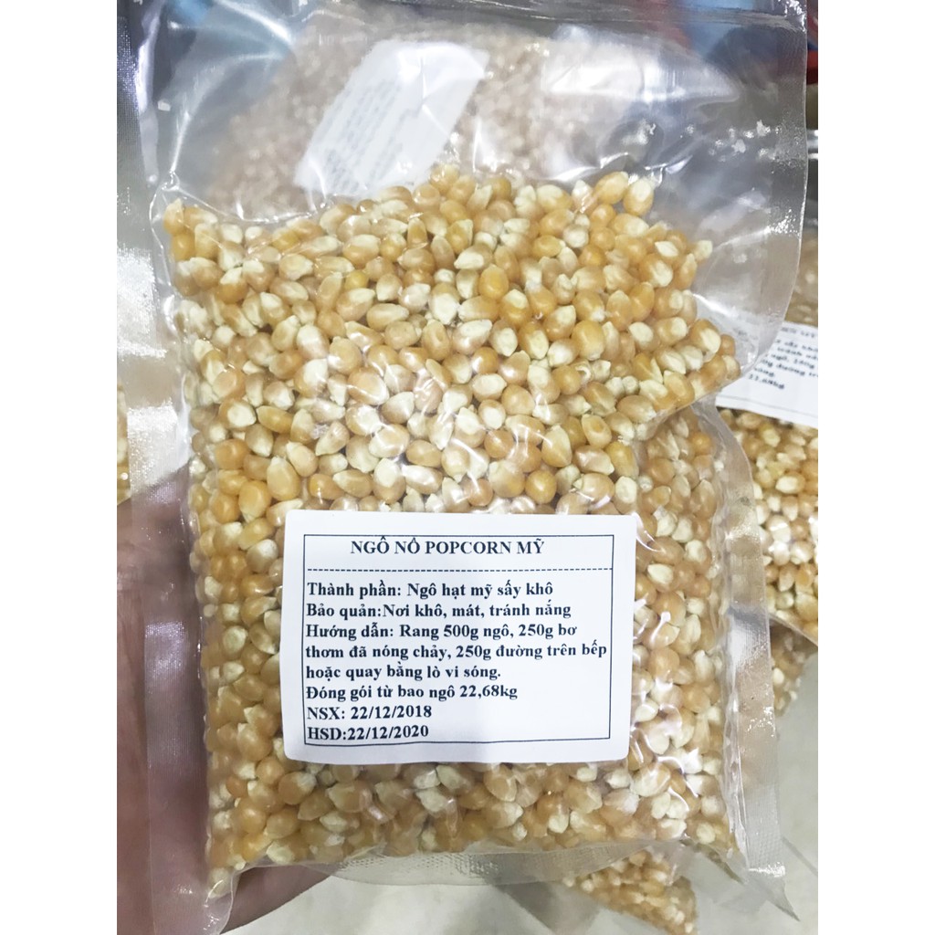 500G Popcorn - Bắp Nổ Hồ Lô Corn Kernels Bỏng Ngô Hàng Cao Cấp(kèm 200g Bơ thơm Cái Lân)