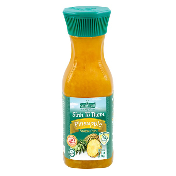 Sinh tố Golden Farm thơm (Pineapple) Chai 1000ml syrup pha chế, trà, trà sữa, si rô