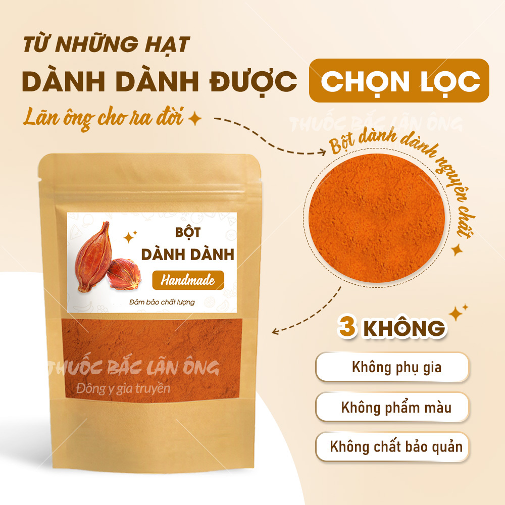 Bột dành dành nguyên chất 100g (Bột tạo màu tự nhiên, hạt dành dành, chi tử)