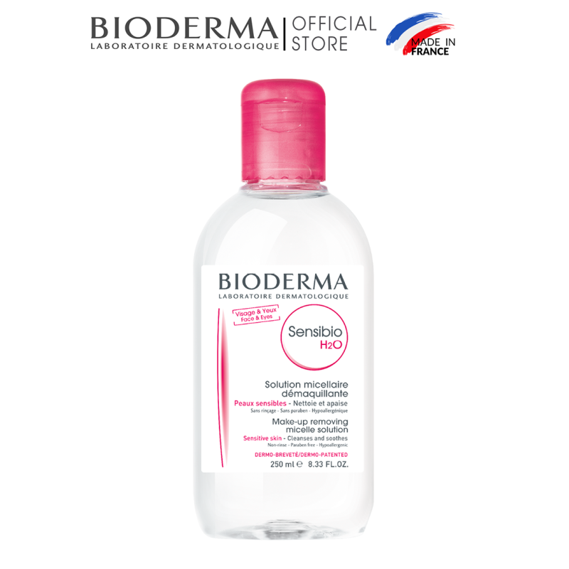 Dung dịch làm sạch và tẩy trang micellar cho da thường và da nhạy cảm Bioderma Sensibio H2O - 250ml cao cấp