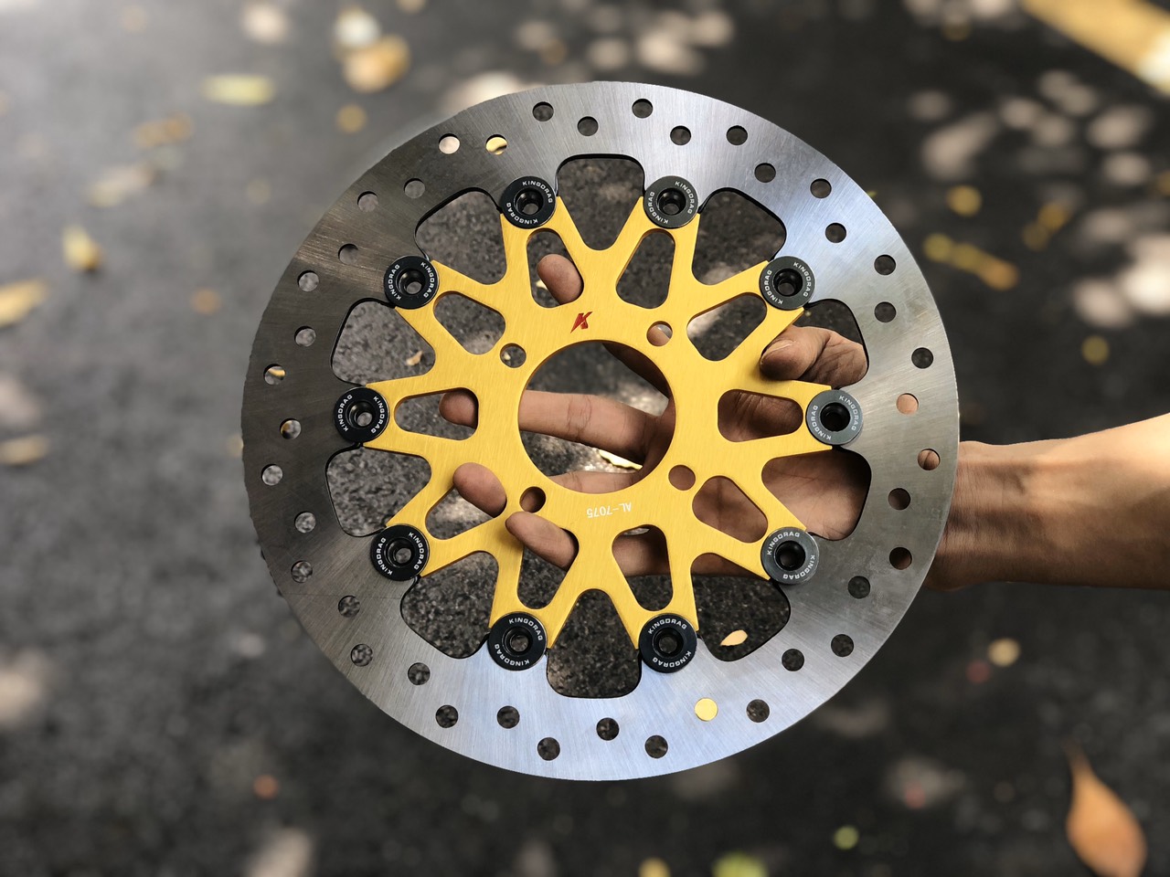 [HCM]ĐĨA THẮNG TRƯỚC KING DRAG 267mm LÒNG NHÔM CNC