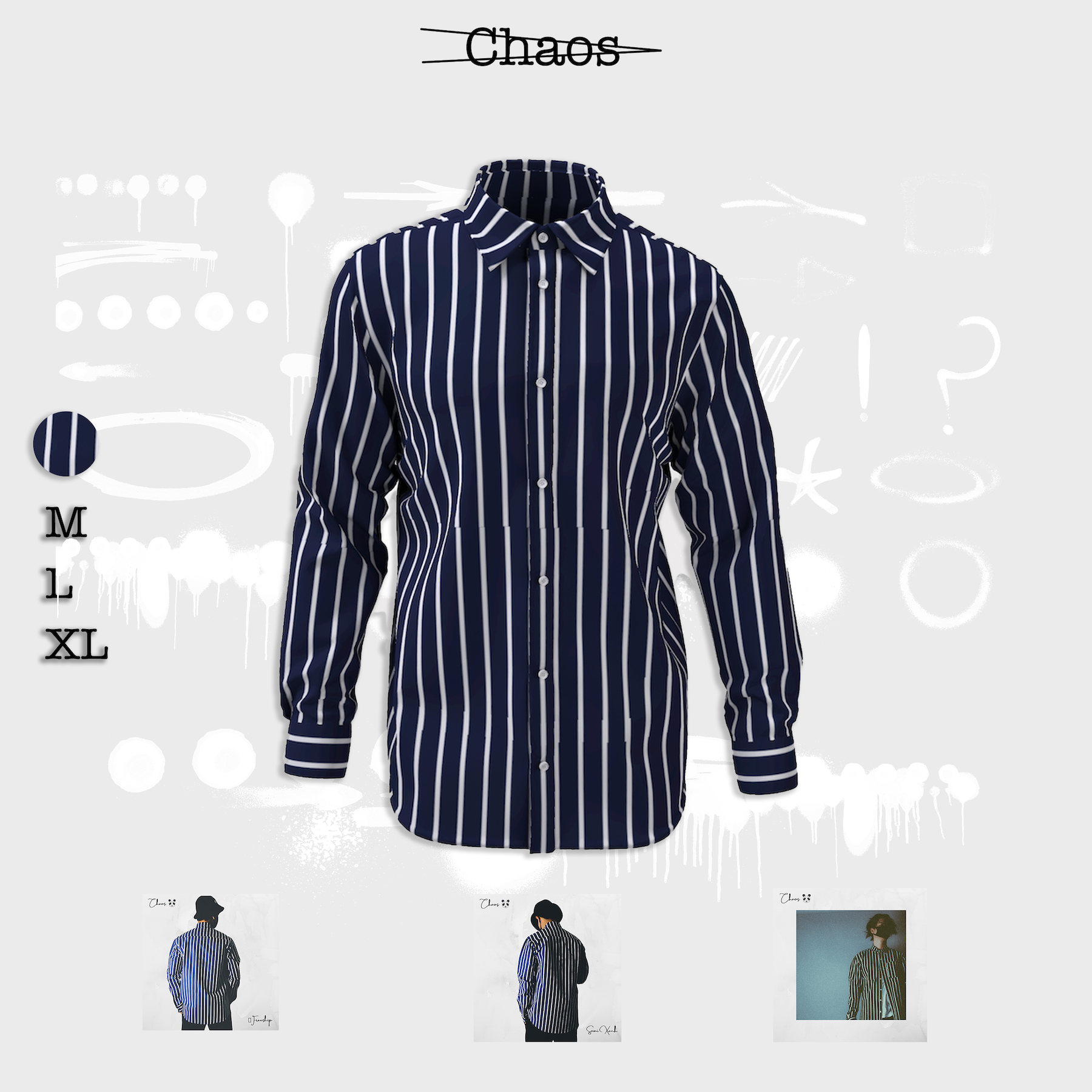 Áo Sơ mi Unisex Xanh | Chaos - Form Á, oversize, Cotton