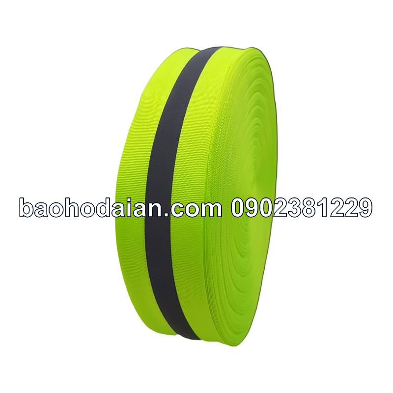 Cuộn dây phản quang vải màu xanh lá cảnh báo