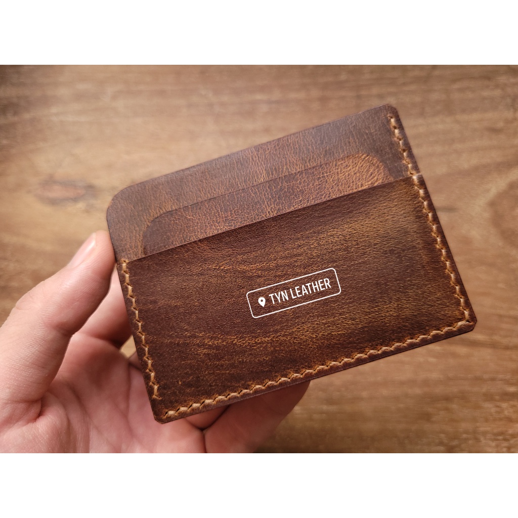 Ví Mini Card Holder Da Bò Thật