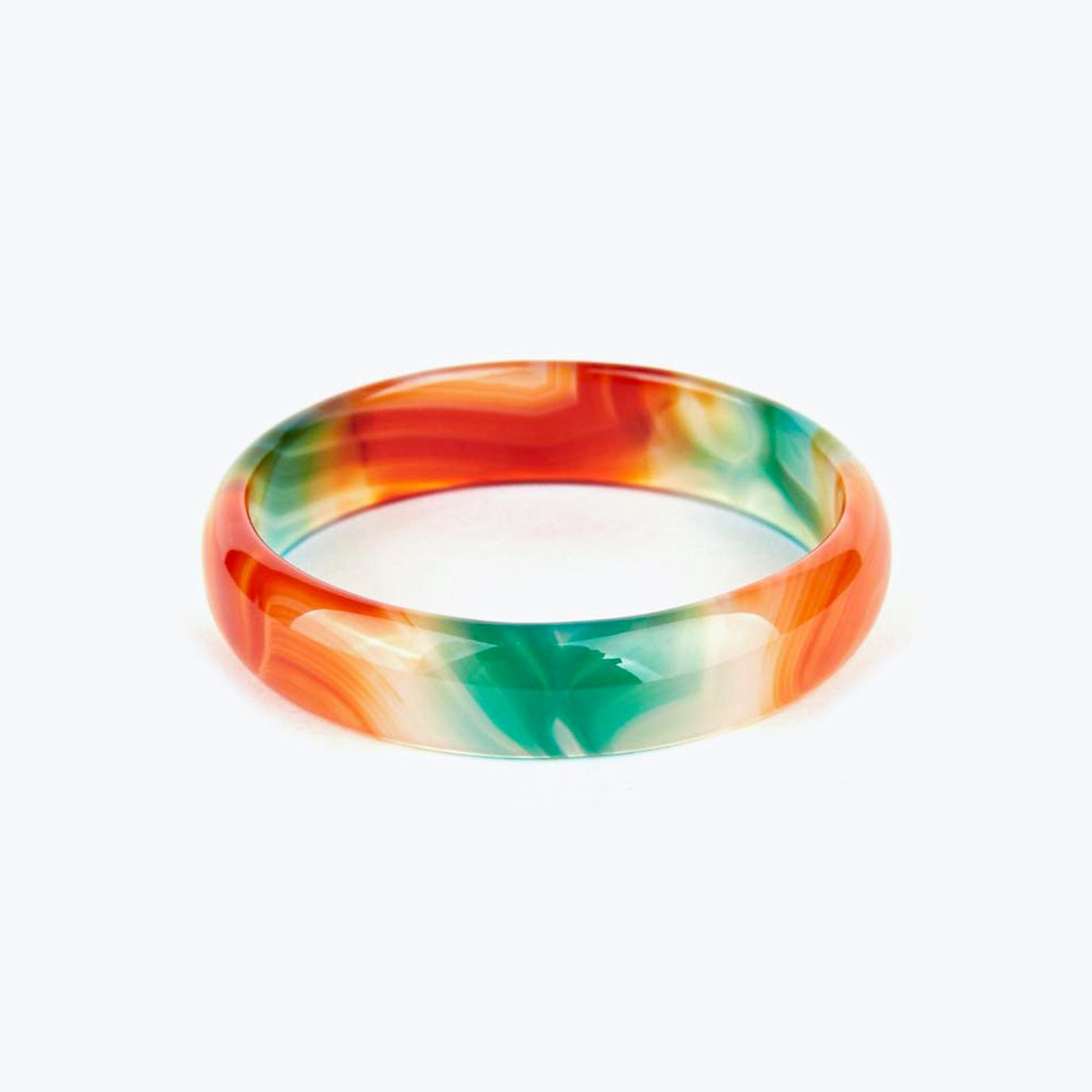 [HCM]Vòng Tay Đá Mã Não Phúc Lộc Thọ Mệnh Mộc Hoả Ni 52- 58 (màu xanh đỏ) - Ngọc Quý Gemstones