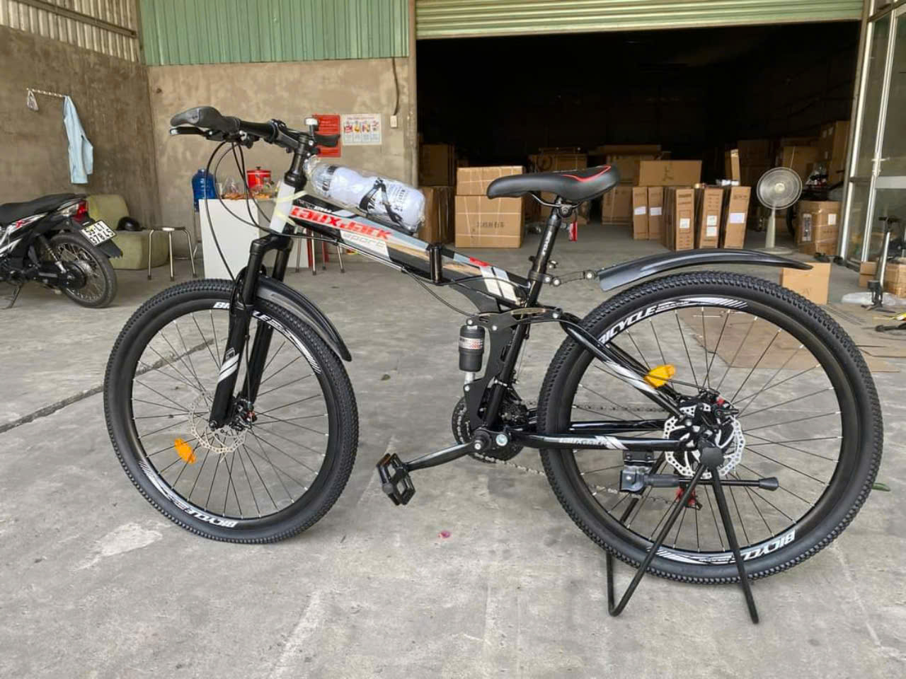 Xe đạp thể thao  laux jack nan hoa gấp gon - 26 inch kèm ảnh thật