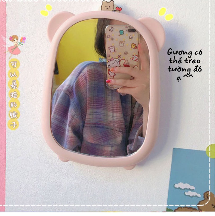 GƯƠNG ĐỂ BÀN GẤU MÈO THỎ SIÊU XINH