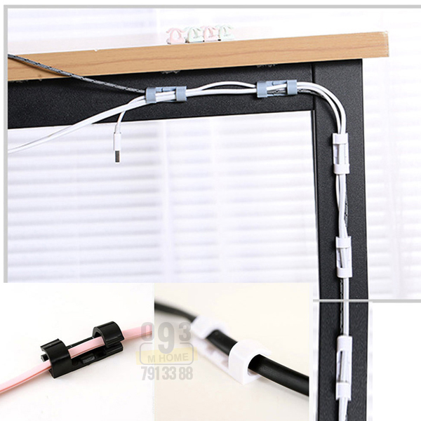 Combo 10 Kẹp Dây Điện Sắp Xếp Móc Kẹp Dây Điện