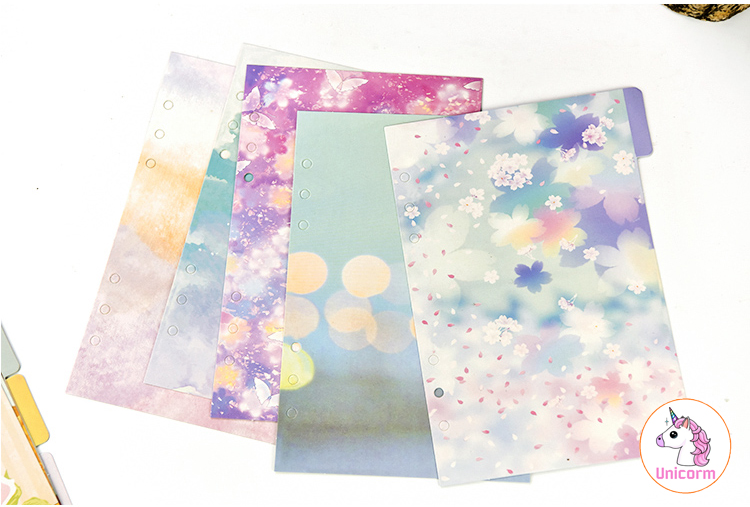 Tab Phân Trang galaxy flower A5 cho Sổ Còng/Sổ Planner