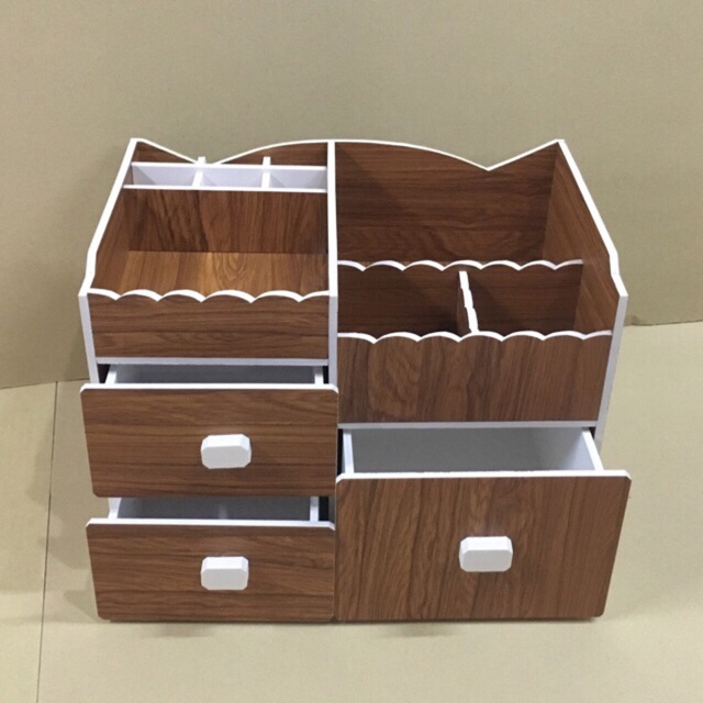 Kệ mỹ phẩm lượn sóng màu trắng