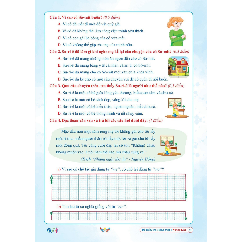 SÁCH - [ Lớp 4 - hk2 ] - Cánh diều - Đề kiểm tra tiếng việt 4 hk2