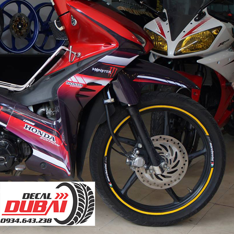 Tem Xe Wave RSX 2012 Đỏ Đen Monster