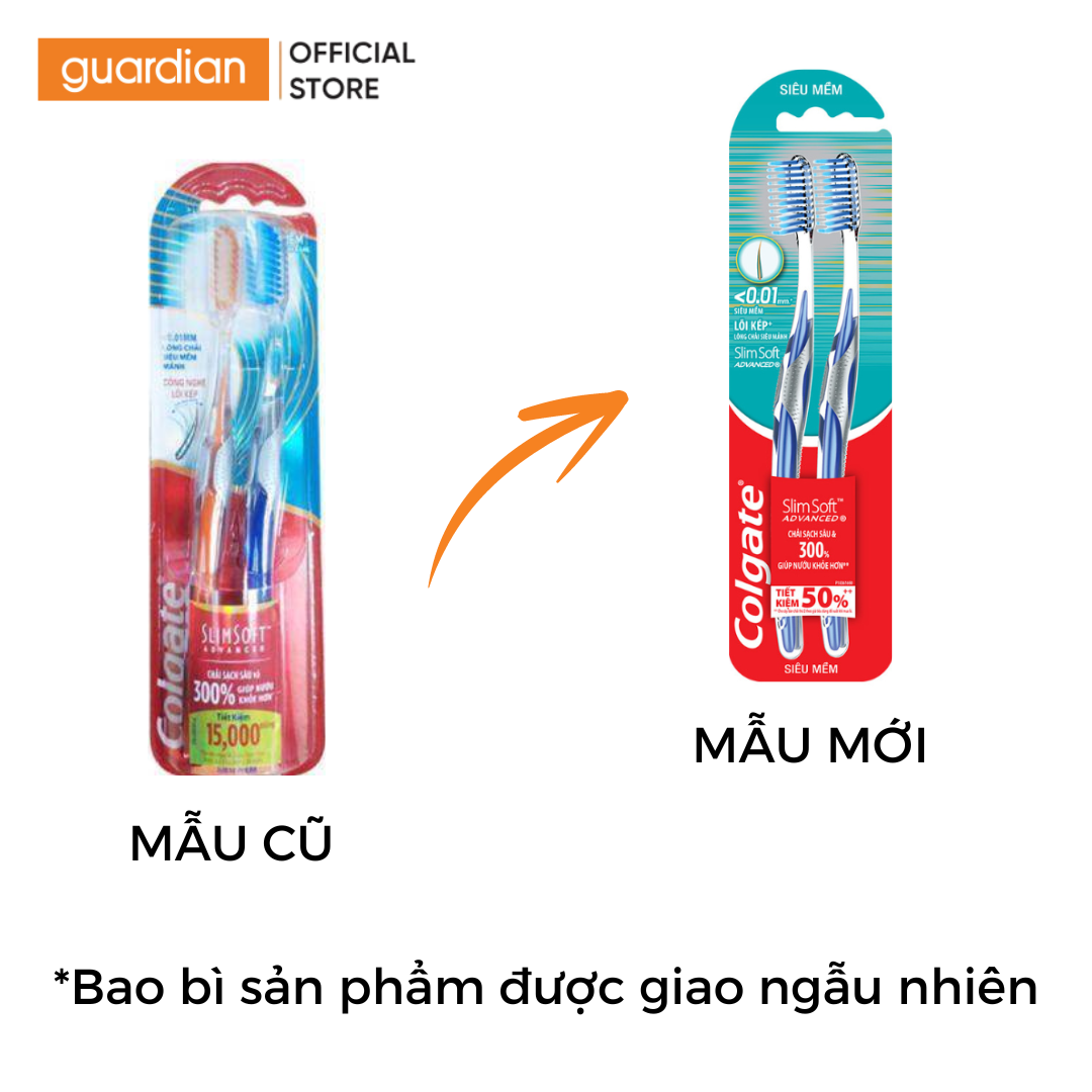 Bộ Đôi Bàn Chải Đánh Răng Colgate Slimsoft Advanced Siêu Mềm Mảnh