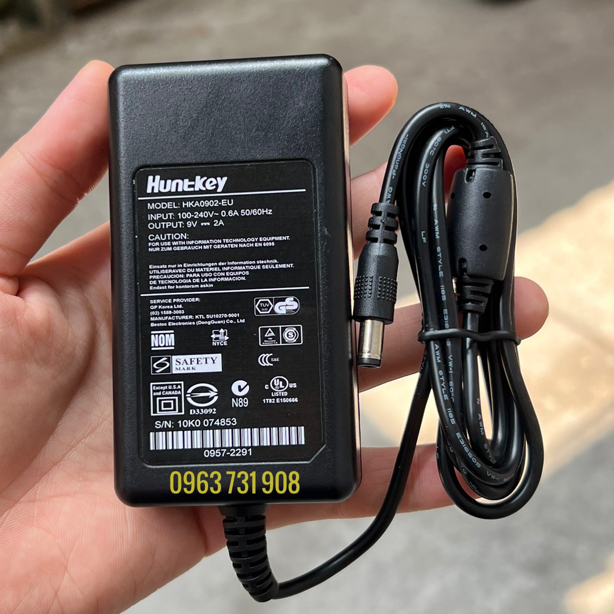nguồn 9v 2a loại tốt huntkey