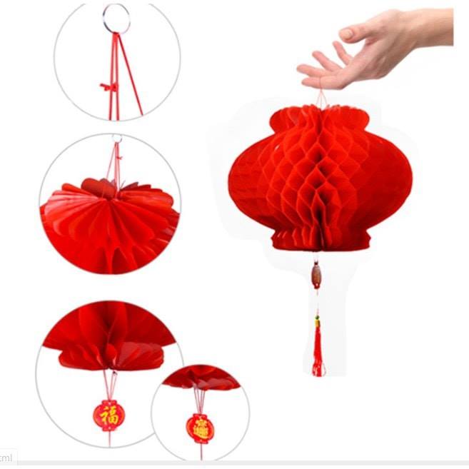 LỒNG ĐÈN ĐỎ TRANG TRÍ TẾT XUÂN ( SET 10 CÁI )