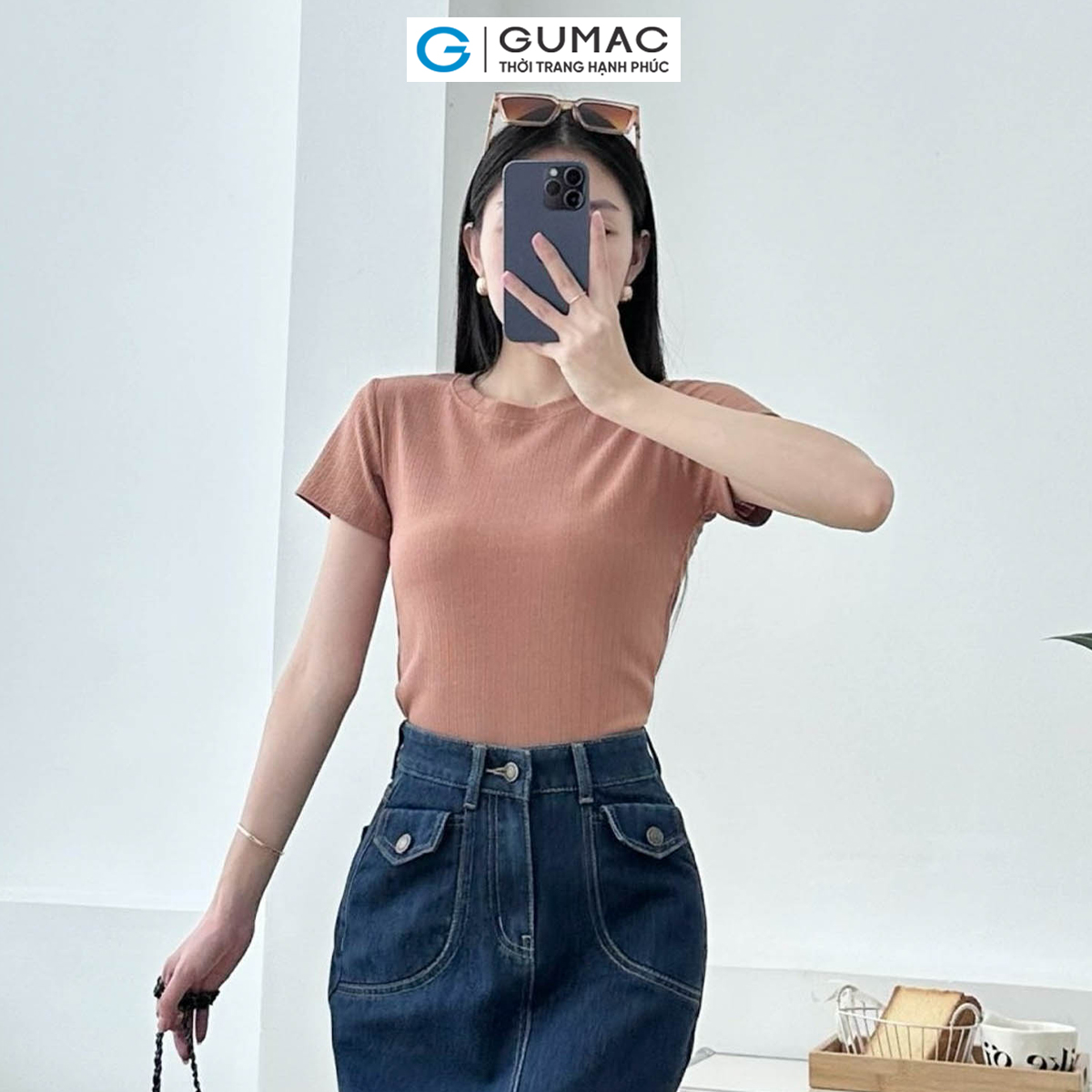 [4.4 - 6.4 |Voucher 10-12%] Áo thun kiểu dáng ôm thời trang GUMAC LATE0502