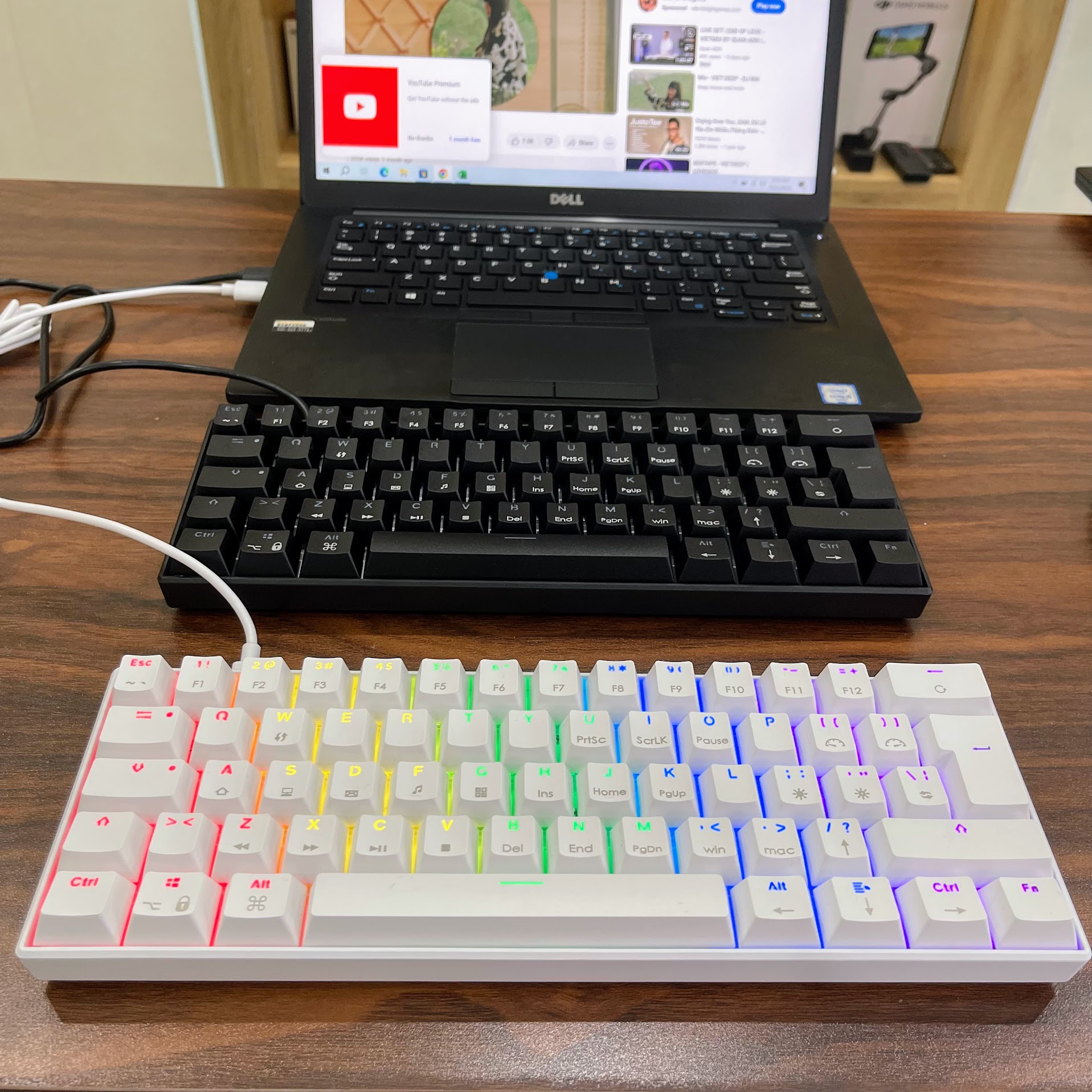 Bàn phím cơ K620 layout 61 phím - Có LED nhiều Switch