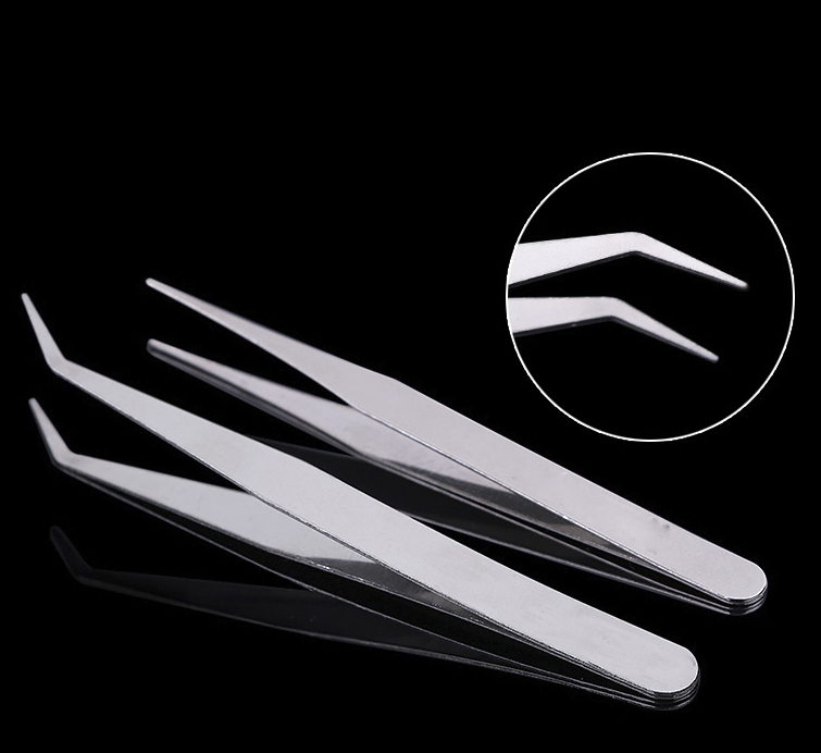 Srapordering straight and curved sharp tweezers mi-joint nail art stickers rhinestones gem stickers
