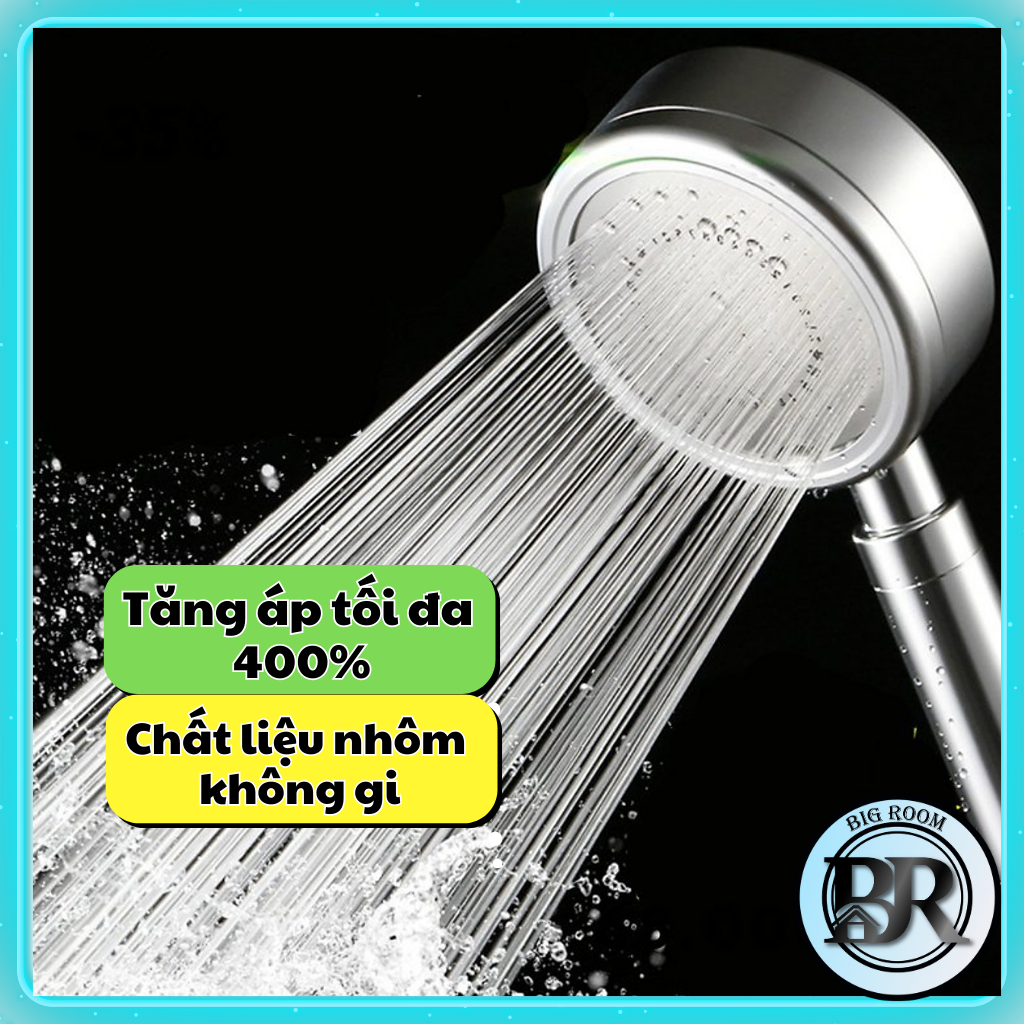 Bộ vòi sen tăng áp [ tăng áp tối đa 400% ] chất liệu nhôm siêu bền chống gỉ sét