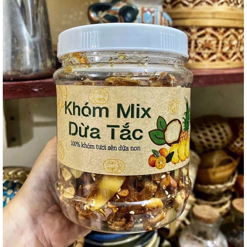 Hủ 500g Khóm mít dừa tắc siêu ngon - đồ ăn vặt