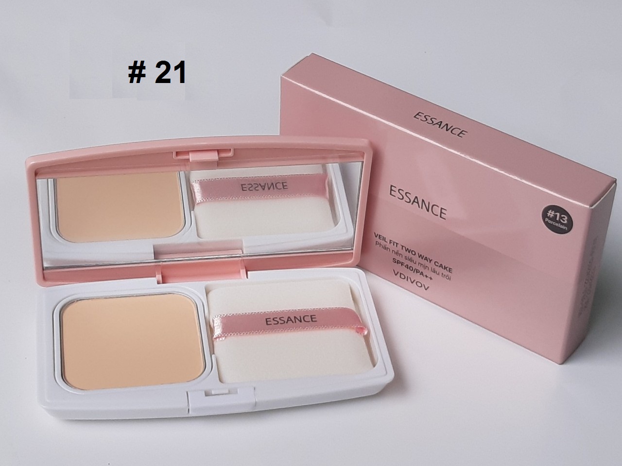 Phấn nền essance sắc da tự nhiên siêu mịn lâu trôi 11g - veil fit two way cake # 21