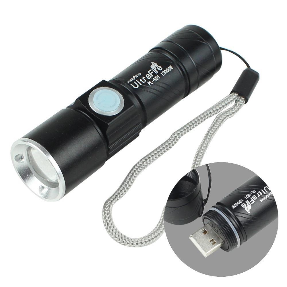 [HCM]Đèn pin led mini zoom cổng sạc USB siêu sáng