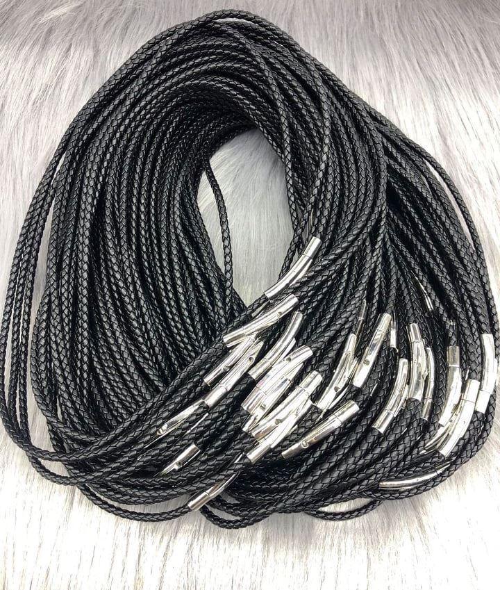 Dây Da Đeo Cổ Khóa Vàng 3 Li