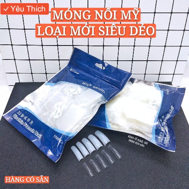 Móng nối Mỹ loại mới 550 móng đủ size - Móng tip form đẹp rất dẻo và bền