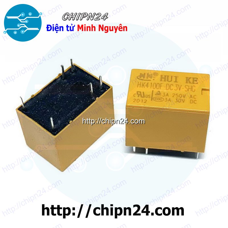 [2 con] (F80) Relay HK4100F 6 chân 3A (HK4100F-DC12V-SHG HK4100F-DC5V-SHG 3V/9V/24V) - [Chọn Loại]