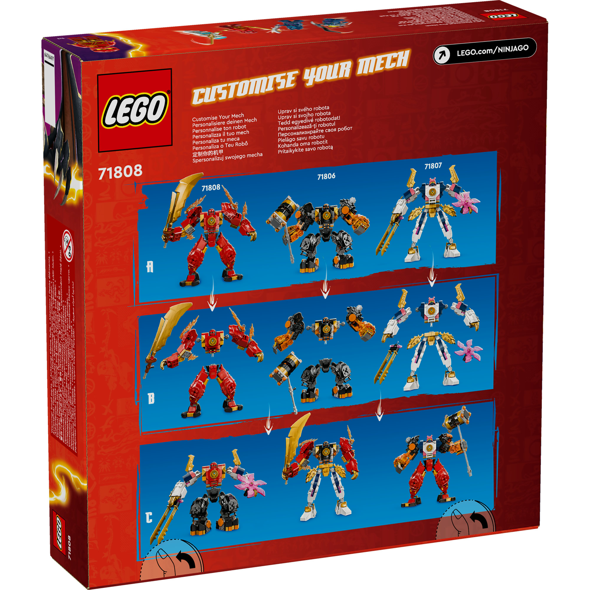 LEGO NINJAGO 71808 Đồ chơi lắp ráp Chiến giáp lửa của Kai (322 chi tiết)