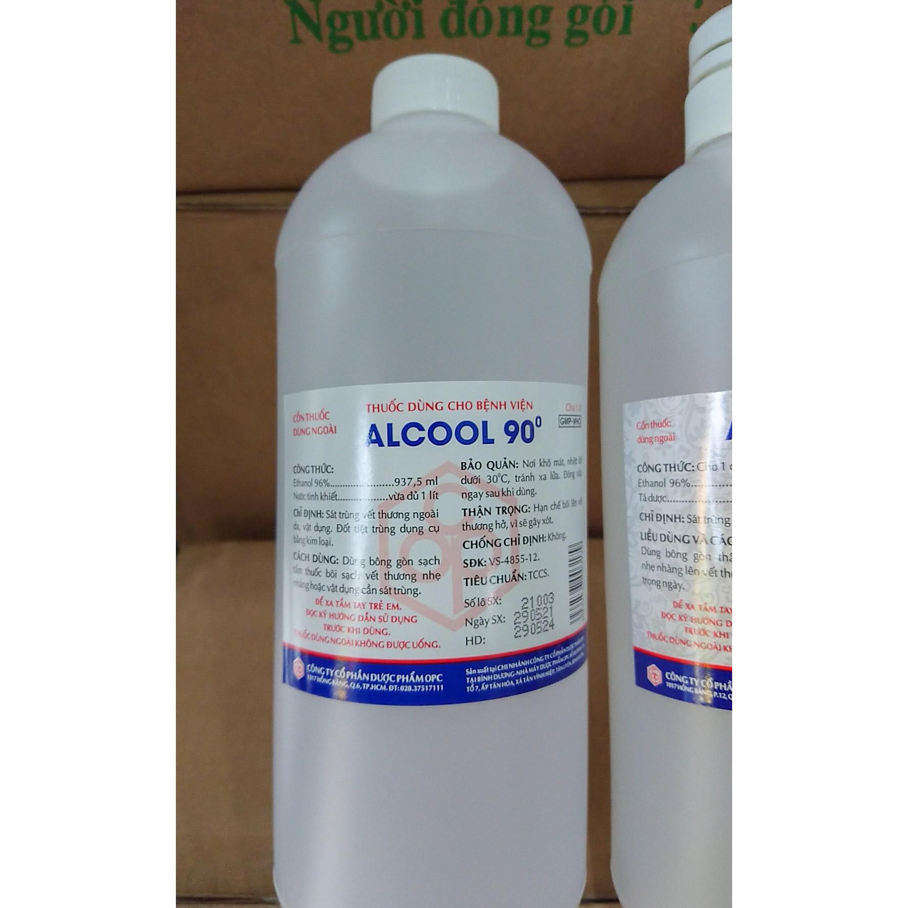 Dung dịch cồn ALCOOL 90 Sát khuẩn - [Chai|1000ml]