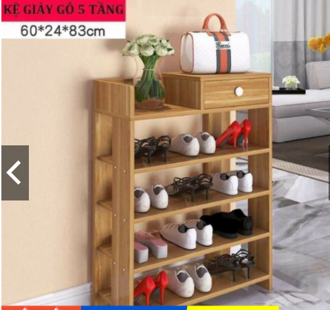 KỆ ĐỂ GIẦY BẰNG GỖ 5 TẦNG CAO CẤP