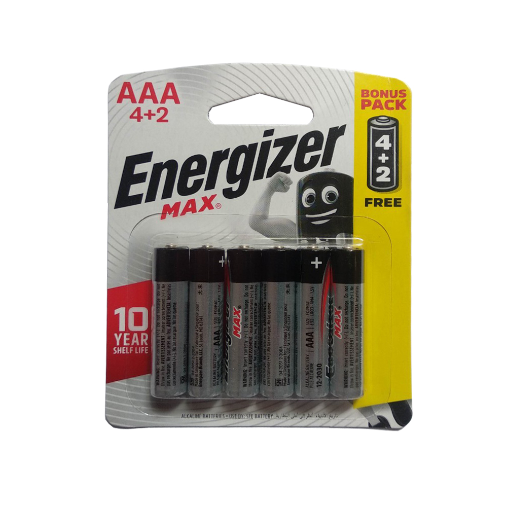Energizer E92-BP6; Pin AA 1.5v Alkaline Energizer E91 BP6