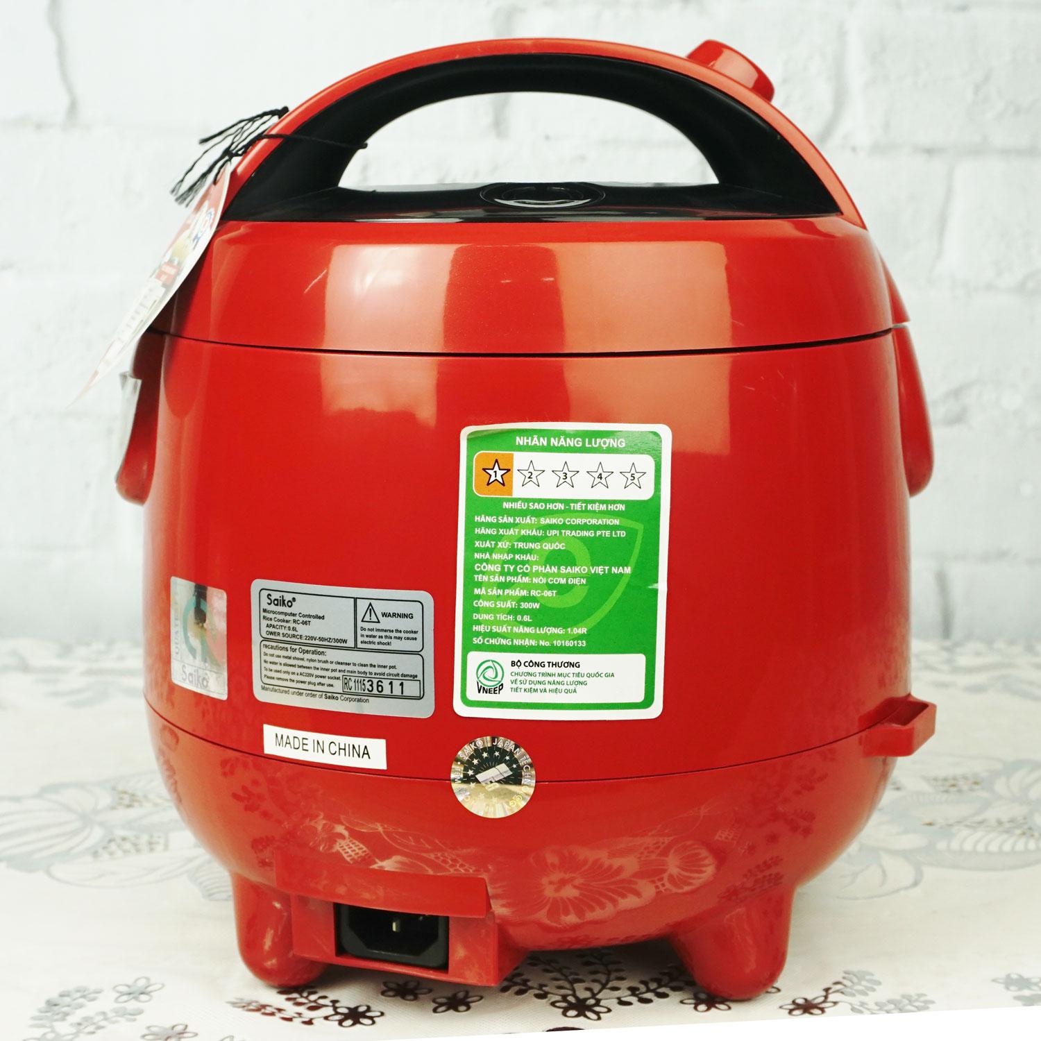 Nồi cơm điện Saiko RC-06T 0.6L