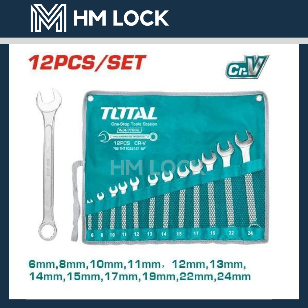 Bộ cờ lê vòng miệng 14 chi tiết 8-24mm yeti - thép vanadium không gỉ cao cấp - hm lock - hn14824 - hm lock
