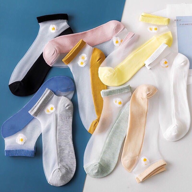 Set 10 tất cúc tất gấu kèm túi rút hàn quốc tất cổ ngắn nữ