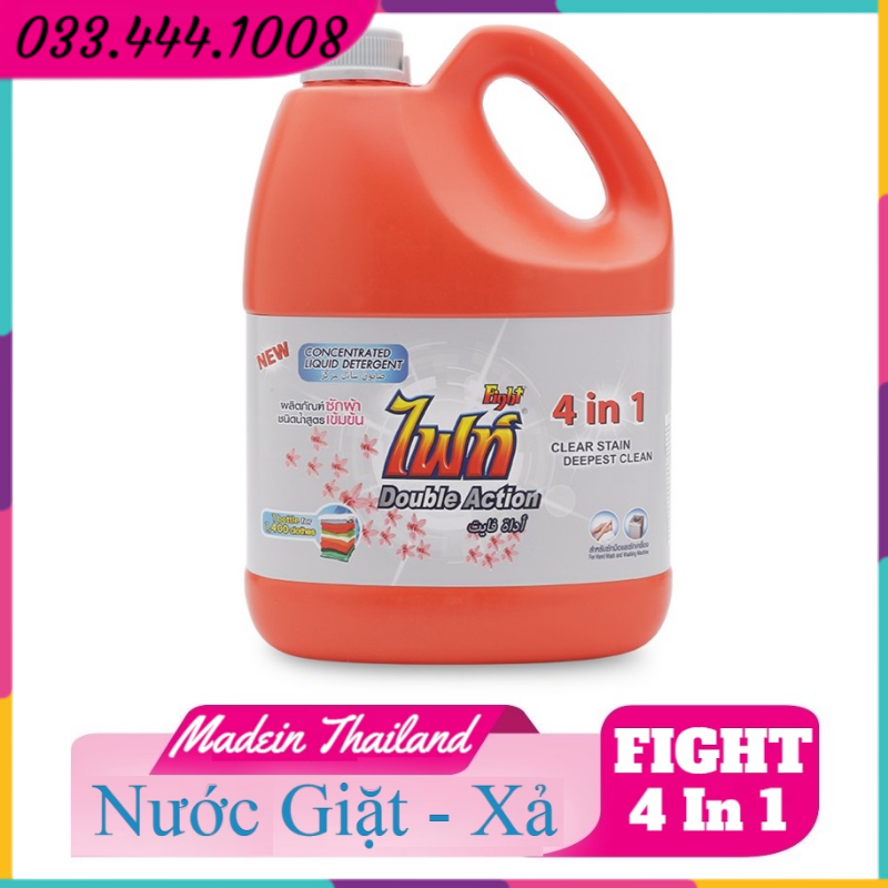 Nước Giặt - Xả Fight 4 in 1 Thái Lan 3.5 Lít [ Gò Vấp ] Đánh Bật Mọi Vết Bẩn Cứng Đầu