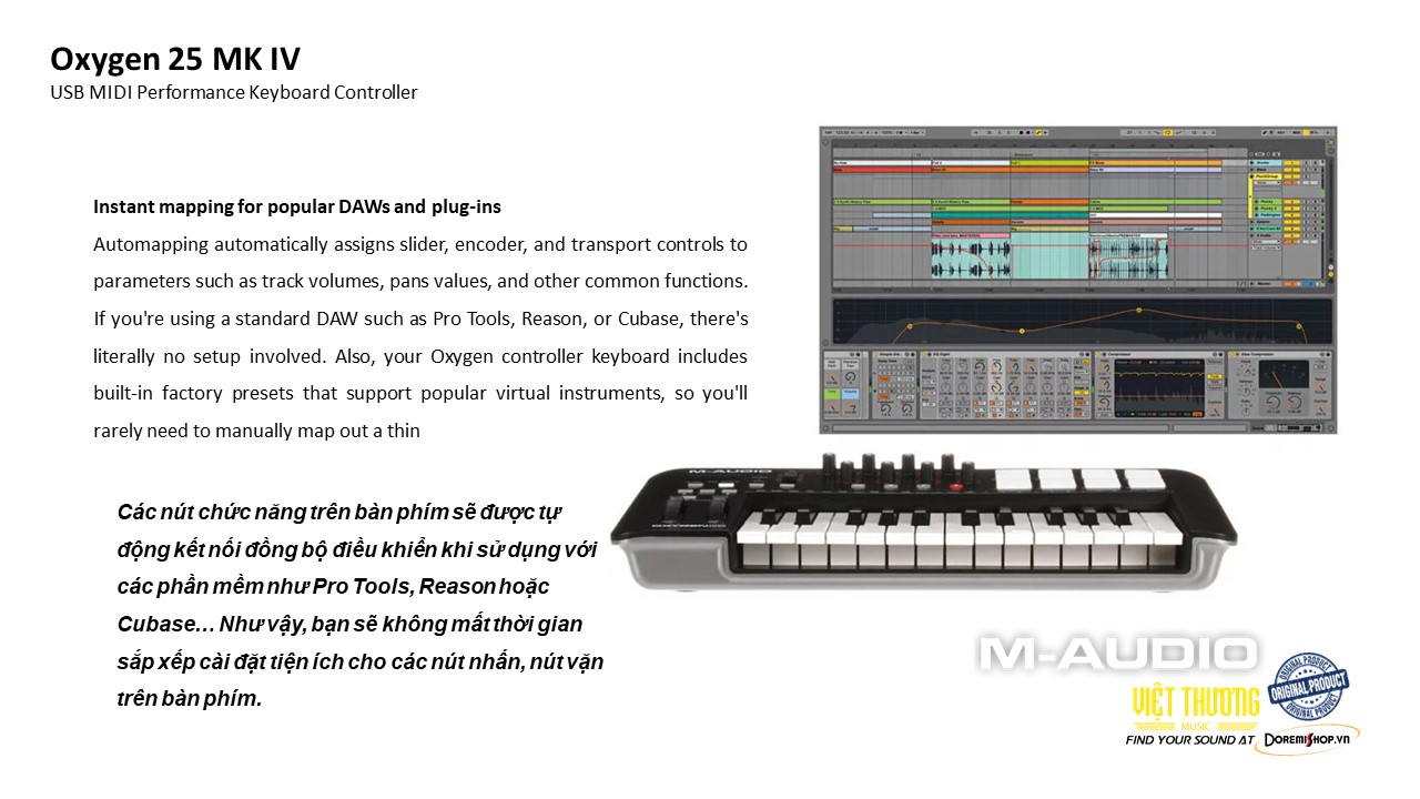 [HCM]Đàn phím điện tử âm nhạc M-Audio Midi Controller Oxygen 25 mk4